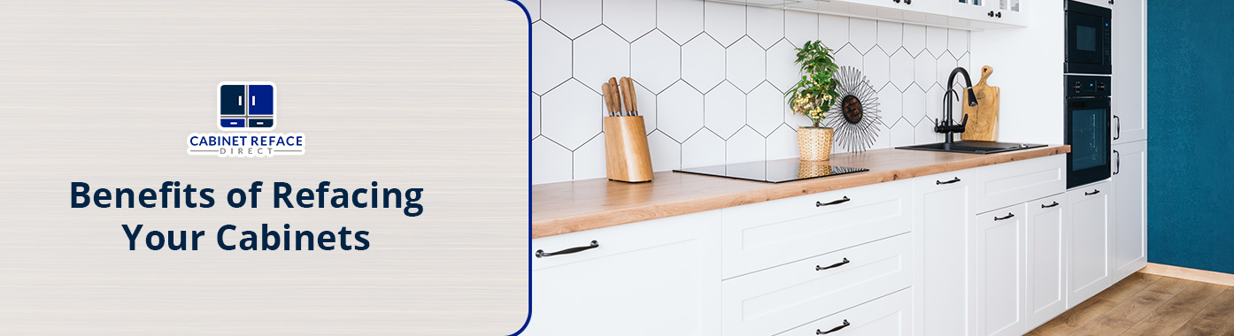 Modern-Looking White Kitchen Cabinets With All-New Cabinet Doors, Drawers, and Hardware