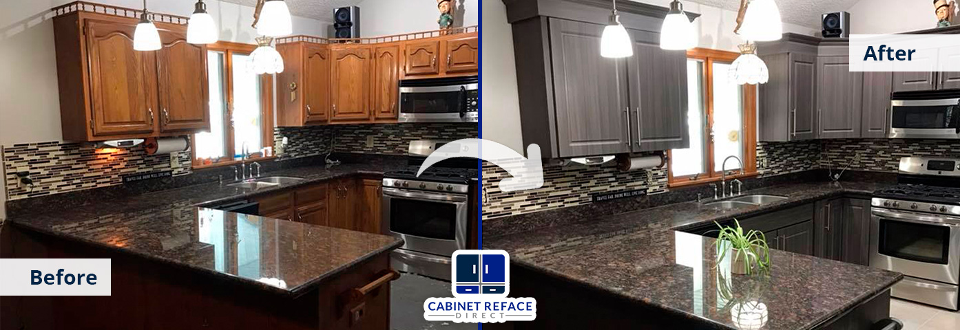 Ybor City Cabinet Refacing Before and After With Wooden Cabinets Turning to White Modern Cabinets